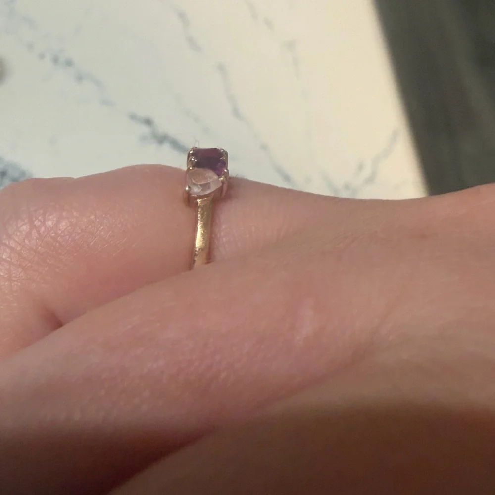 Moon Magic Rose Quartz, garnet & ruby Rhodolite Ring - Crush On You, size 8 - Picture 4 of 5